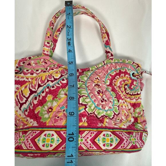Vera Bradley Small Tote Pink & Yellow Floral Paisley Print "Capri Melon" 08 - Picture 8 of 8